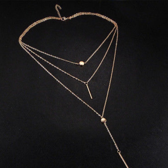 Gold or Silver Choker Layer Necklace - Picture 3 of 3